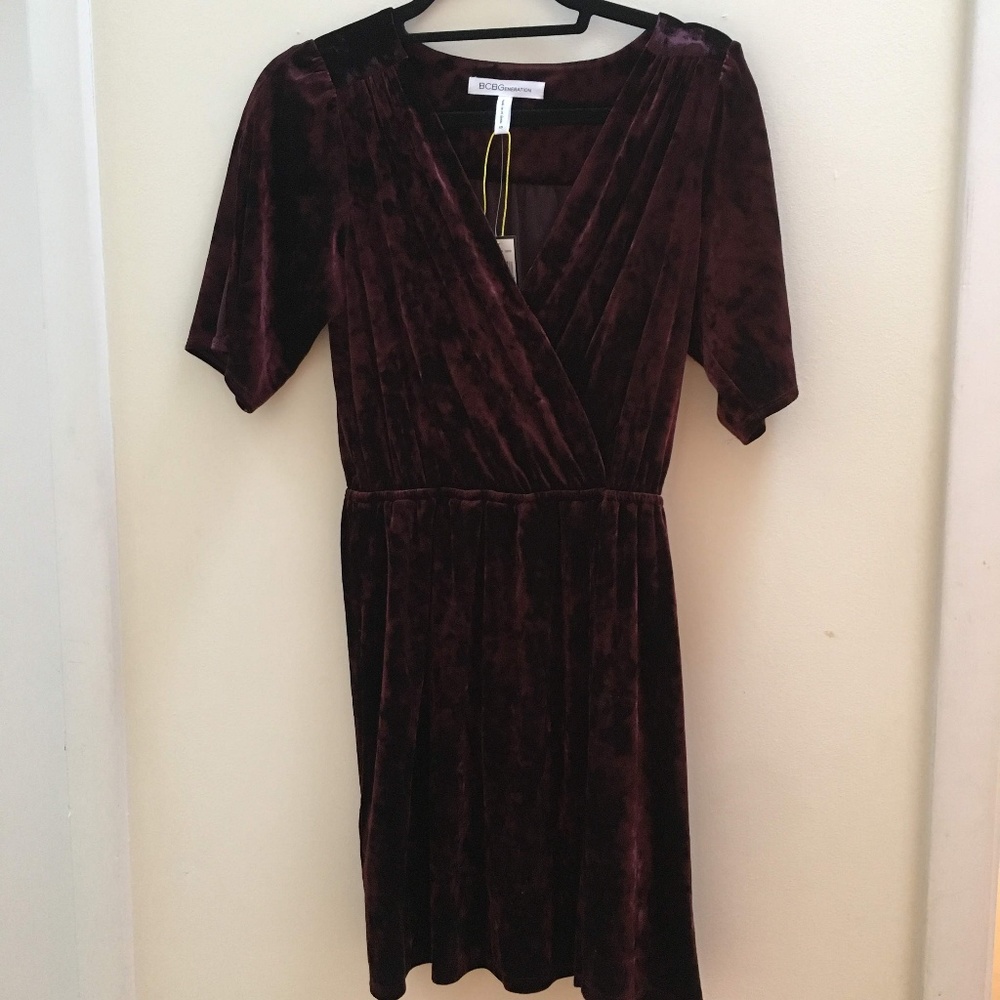 BCBGeneration Velvet Surplice Dress